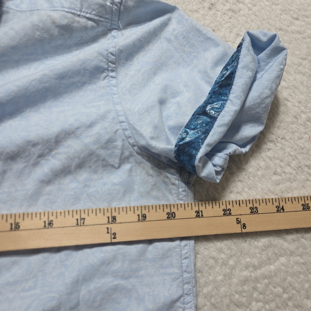 Robert Graham Blue Paisley Button Up Shirt Mens Size Small Classic Fit - Picture 3 of 9